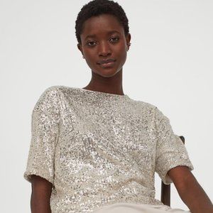 H&M Sparkle short sleeve top